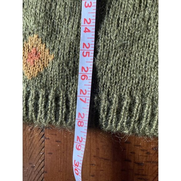 SK & Company Ladies Mohair Fall Sweater Green & Orange Size Small Oversized - Picture 6 of 6